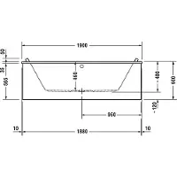 Duravit Badewanne Starck 190 x 90 x 48 cm, 2 Rückenschrägen, Einbauversion, weiß, 700340000000000