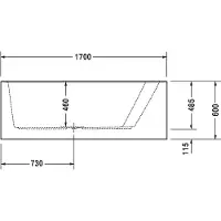 Duravit Badewanne PAIOVA 1700 x 1300 mm, 1 Rückenschräge rechts weiß
