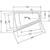 Duravit Badewanne Paiova 170 x 130 x 60 cm Ecke links, mit Acrylverkleidung, weiß, 700266000000000