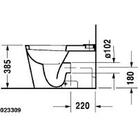Duravit Stand-WC Starck 1, 640mm, Befestigung inklusive, 02330900641, Farbe: Weiß mit Wondergliss