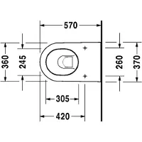 Duravit Stand-WC BACK-TO-WALL DARLING NEW tief, 370 x 570 mm, Abgang waagerecht weiß