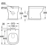 GROHE Stand-Tiefspül-WC EURO KERAMIK Spülm. 4,5/3 l Proguard/Hyperclean alp-w