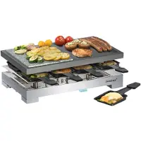 Steba Hochwertige Natursteingrillplatte zum fettarmen Grillen, Antihaftbeschichtete Grillplatte aus Alu-Druckguß, Stufenloser Temperaturregler, Kontrollle