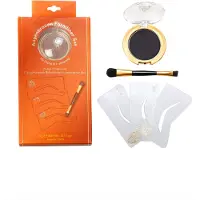 Ikos Make-up Augen Augenbrauen-Formliner Set Schablonen 3 Stk. + Augenbrauenpuder Schwarz 3 g + Pinsel
