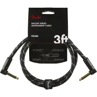 Fender Deluxe Instrumentenkabel 3 Fuß gewinkelt Black Tweed