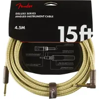 Fender Deluxe Instrumentenkabel 15 Fuß (45 m) gerade/gewinkelt Tweed