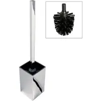 Geesa WC-Bürstenhalter Hotel Chrom Wandhalterung Schwarze Bürste (Viereckig)
