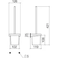 Dornbracht Ensemble brosse de toilette, modèle mural, verre en cristal, 83900970-06, 83900970-06