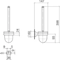 Dornbracht Madison Toilettenbürstengarnitur, Kristallglas, Wandmodell, 83900361