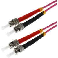 Helos LWL Patchkabel OM4 Duplex 3,0mm ST-ST 50/125µm erikaviolett 2m LSZH