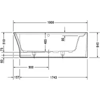 Duravit Whirlwanne CAPE COD Ecke re 205 l 190x90 we 1 RS Air-Syst