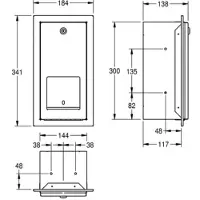 Kwc AR WC-Doppelrollenhalter, RODAN, Edst., 184x341x138 mm, Unterputz