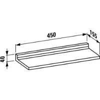 Laufen Kartell Shelfish Ablage, B/T/H 450/155/40 mm, wandmontiert, H3853300