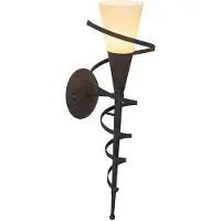 QAZQA Ländliche Wandlampe rostbraun mit Sahneglas - Castle