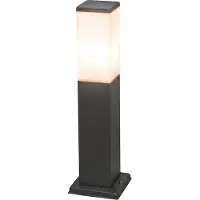 QAZQA Moderne Außen Pollerleuchte Dunkelgrau mit Opal 45 cm IP44 Malios