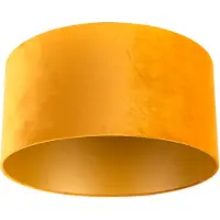 QAZQA Samt Lampenschirm Gelb 50/50/25 mit goldener Innenseite