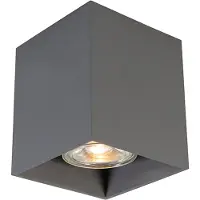 QAZQA - Modern Moderner AufbauSpot I Spotlight I Deckenspot I Deckenstrahler I Strahler I Lampe I Leuchte Dunkelgrau GU10 50mm - Qubo I Wohnzimmer I Schlafzimmer - Aluminium Würfel I Quadratisch - LED