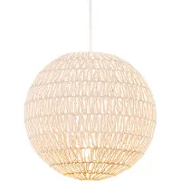 QAZQA - Design Retro-Hängelampe I Pendellampe I Pendelleuchte weiß 40 cm - Lina Ball 40 I Wohnzimmer I Schlafzimmer - Seil Kugel I Kugelförmig - LED geeignet E27