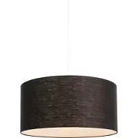 QAZQA Moderne Hängelampe weiß mit schwarzem Schirm 50 cm - Combi 1