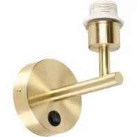 QAZQA Wandleuchte Gold mit Schalter 1 Licht - Combi