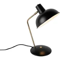 QAZQA Retro Tischlampe schwarz mit Bronze - Milou