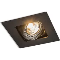 QAZQA - Modern Quadratischer Einbauspot schwarz schwenk- und neigbar - Artemis I Wohnzimmer I Schlafzimmer - Stahl Quadratisch - LED geeignet GU10