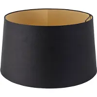QAZQA Baumwolllampenschirm schwarz 40/35/22 mit goldener Innenseite