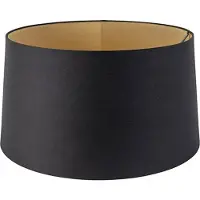 QAZQA Baumwolllampenschirm schwarz 40/45/25 mit goldener Innenseite