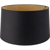 QAZQA Baumwolllampenschirm schwarz 45/50/28 mit goldener Innenseite