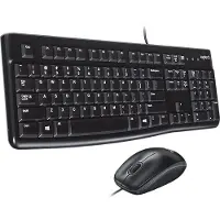 Logitech MK120, Volle Größe (100%), Kabelgebunden, USB, QWERTY, Schwarz, Maus enthalten
