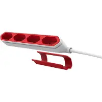 Allocacoc PowerBar, 1,5 m, Drinnen, Typ C, Rot, Weiß, CE, RoHS, 4 AC-Ausgänge