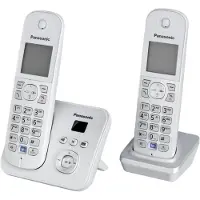 Panasonic KX-TG6822 Strahlungsarmes Schnurlostelefon mit Anrufbeantworter, Rufnummernanzeige, 15h Sprechzeit, 7 Tage Standby, Freisprechfunktion, Babyfon-Funktion, DECT