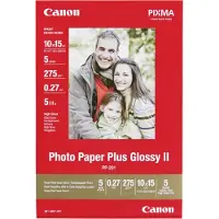 Canon PP-201 Glossy II Fotopapier Plus 10 x 15 cm – 5 Blatt, Glanz, 5 Blätter, 150 mm, 100 mm