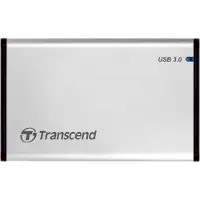 Transcend StoreJet 25S3, HDD / SSD-Gehäuse, 2.5", Serial ATA III, 6 Gbit/s, USB Anschluss, Silber