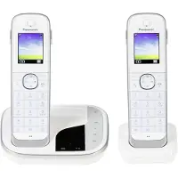 Panasonic KX-TGJ322GW Strahlungsarmes Schnurlostelefon mit Anrufbeantworter, Farbdisplay, Rufnummernanzeige, 18h Sprechzeit, 12 Tage Standby, Freisprechfunktion, Babyfon-Funktion, DECT