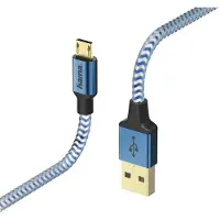 Hama 00178289, 1,5 m, USB A, Micro-USB B, USB 2.0, Männlich/Männlich, Blau