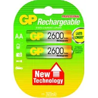 GP Batteries AA, Wiederaufladbarer Akku, AA, Nickel-Metallhydrid (NiMH), 1,2 V, 2 Stück(e), 2600 mAh