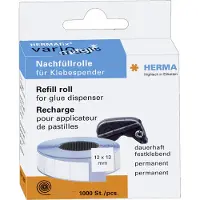 Herma Vario Nachfüllrolle, fest haftend, 1000 Klebestücke, Weiß, Papier, Deutschland, 12 mm, 13 mm, 1000 Stück(e)