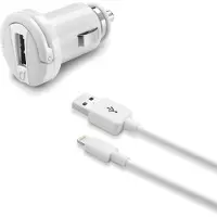 Cellularline USB Car Charger Kit 12W - Lightning - iPhone, iPad, iPod, Auto, Zigarettenanzünder, 5 V, Weiß