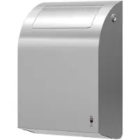 Dan Dryer Mini-Abfallbehälter/Hygienebox aus gebürstetem Edelstahl mit Klappdeckel