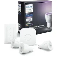 Philips Hue White and Color ambiance Starter-Kit, GU10, Intelligentes Leuchtmittel, Bluetooth/Zigbee, Weiß, LED, GU10, Spot
