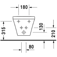 Duravit Wand-Bidet DURASTYLE m ÜL HLB 370x540mm 1 Hahnloch weiß weiß