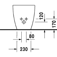 Duravit Stbidet HAPPY D.2 BACK-TO-WALL m ÜL HLB 365x570mm 1 Hahnloch weiß