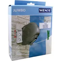 Wenko Wand-Wäscheleine "Modell Jumbo", ausziehbare Wäscheleine, 15 m Trockenlänge, für Bad, Balkon & Terrasse