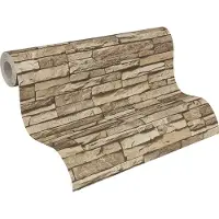 AS-Creation Tapete Stein-Optik Braun und Beige 53 cm x 10,05 m AS-958332