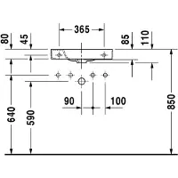 Duravit Handwaschbecken HAPPY D.2 o ÜL m HLB 500x220mm 1 HL rechts weiß weiß