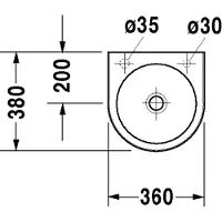 Duravit 0766350009 Handwaschbecken Architec 360 mm o.ÜL,