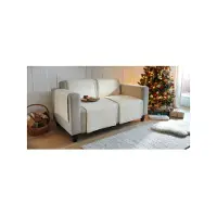 Ibena Plaid Fano Jacquard Woll-Weiß-150 x 200 cm