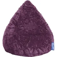 Sitting Bull BeanBag Fluffy L 70 x 90 cm, Aubergine 70x90cm