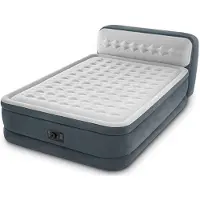 Intex Headboard Airbed, Doppelmatratze, Integrierte Luftpumpe